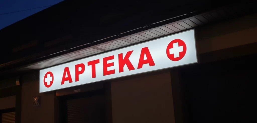 Kaseton apteczny LED kasetony reklamowe Warszawa 24h